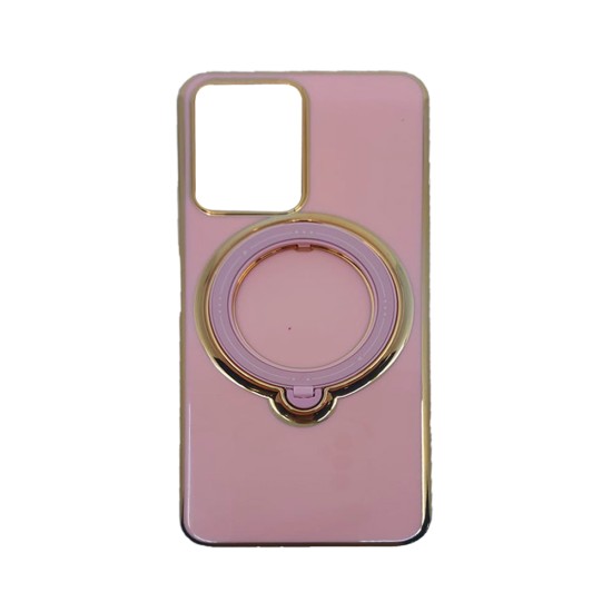 Funda Dura de Silicona con Anillo de Soporte para Xiaomi Redmi 12 5g Rosa